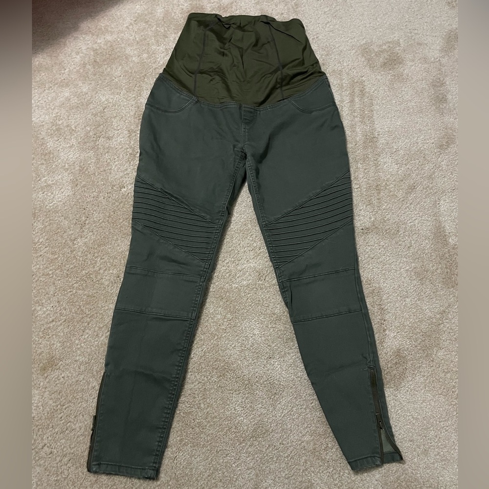 Green maternity jeggings